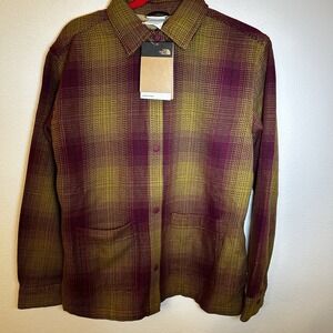 The North Face Women's Valley Twill Utility  Jacket Boysenberry Plaid  Small NWT
